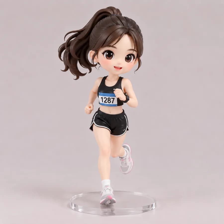 大会の写真からつくったランナーのフィギュア