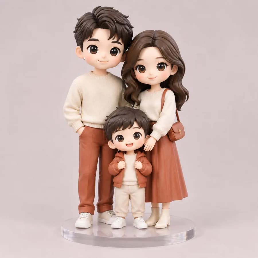 家族写真からつくった、母の日向けのファミリーフィギュア